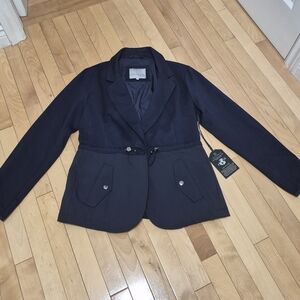 Anatomie Valmy Navy Drawstring-Waist Travel Jacket NWT